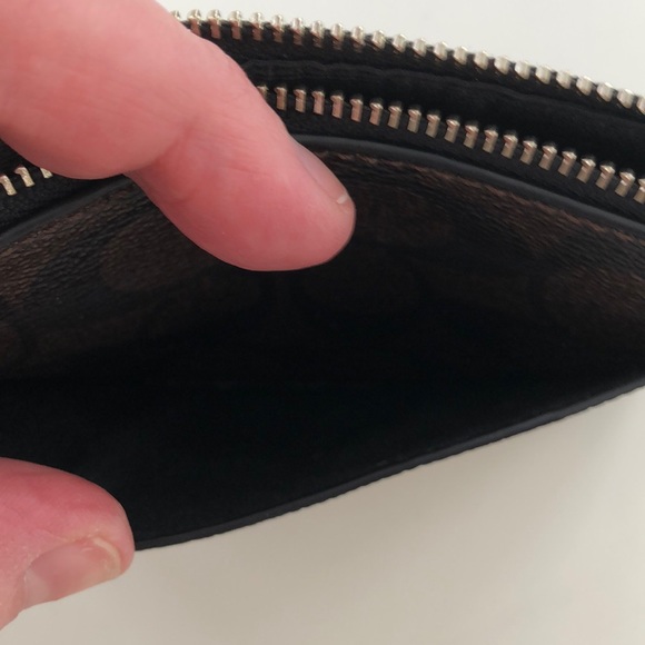 Coach Wristlet Dark Brown Signature Gold Front - Picture 9 of 10